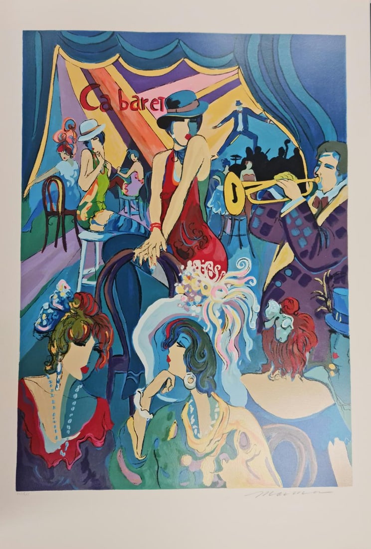 Isaac Maimon, Cabaret, Signed Limited Edition Serigraph: Artist: Isaac Maimon Title: Cabaret Medium: Serigraph Year: 1994 Size: 44" x 30.5" Edition: Out of 275 Hand-Signed & Numbered Condition: Excellent Certificate of Authenticity is included