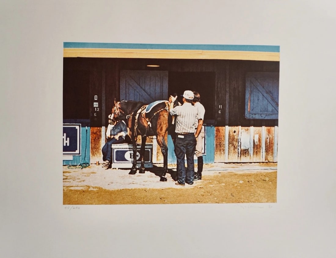 Richard McLean Lucky Penny (Horse Stable) H/S Numbered ART: Artist: Richard McLean Title: Lucky Penny Medium: Lithograph Signed: Hand Signed Edition: Edition of 250 Measurements: 22.5" x 29.75" Note: This piece is sold UNFRAMED Condition: Excellent. This piece