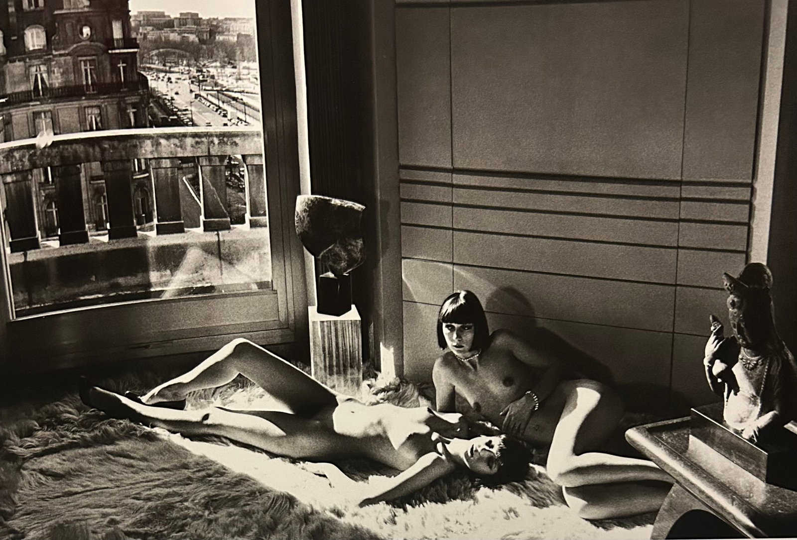 Helmut Newton, Mannequins reclining, Quai d'Orsay, Paris, 1977: Photographer: Helmut Newton (Germany, 1920 - 2004) - best known for his erotically charged highly stylized images, Helmut Newton was one of the most influential fashion photographers of all time. Titl