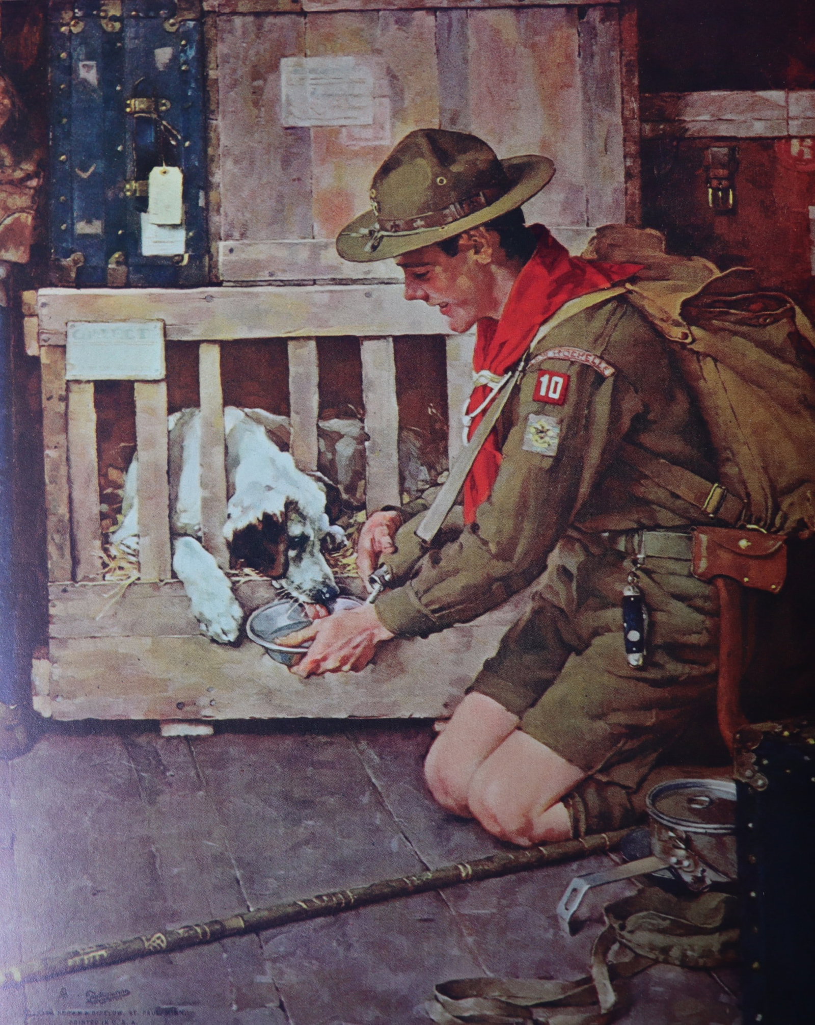 Norman Rockwell, 'A Good Scout', Offset Lithograph, 1969: Artist: Norman Rockwell (American, 1894-1978) Title: Surface: Gloss Paper Type: Offset Lithograph Year: 1969 Size: 14"x11" inches (35.6 x 27.9 cm) (sheet, each)Origin: USA Signed: No Artist Bio: First