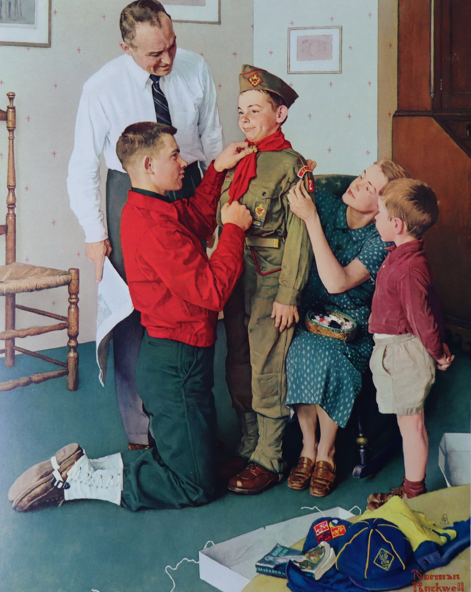 Norman Rockwell, 'Mighty Proud', Offset Lithograph, 1969: Artist: Norman Rockwell (American, 1894-1978) Title: Surface: Gloss Paper Type: Offset Lithograph Year: 1969 Size: 14"x11" inches (35.6 x 27.9 cm) (sheet, each)Origin: USA Signed: No Artist Bio: First
