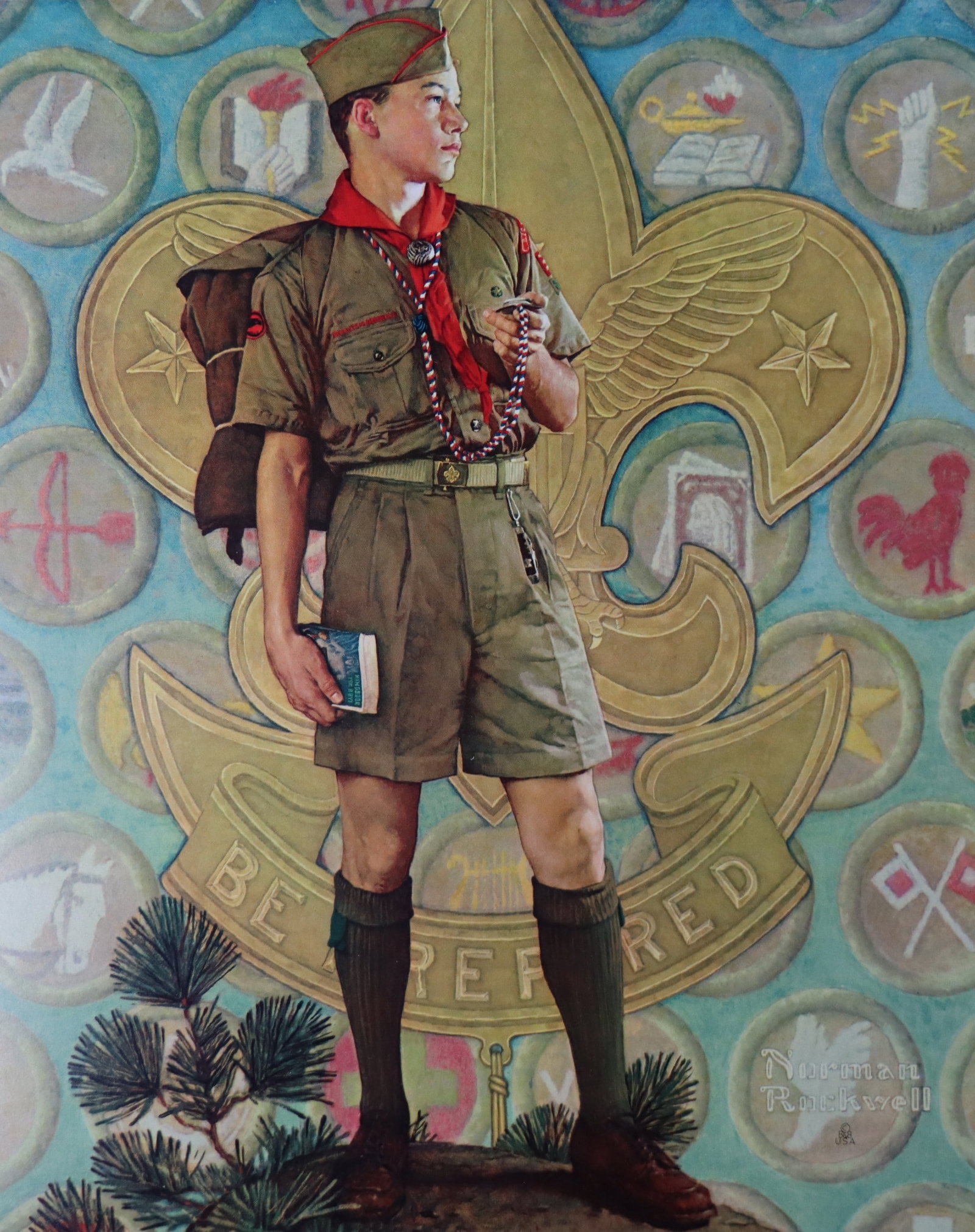 Norman Rockwell, 'Tomorrow's Leader', Offset Lithograph, 1969: Artist: Norman Rockwell (American, 1894-1978) Title: Surface: Gloss Paper Type: Offset Lithograph Year: 1969 Size: 14"x11" inches (35.6 x 27.9 cm) (sheet, each)Origin: USA Signed: No Artist Bio: First