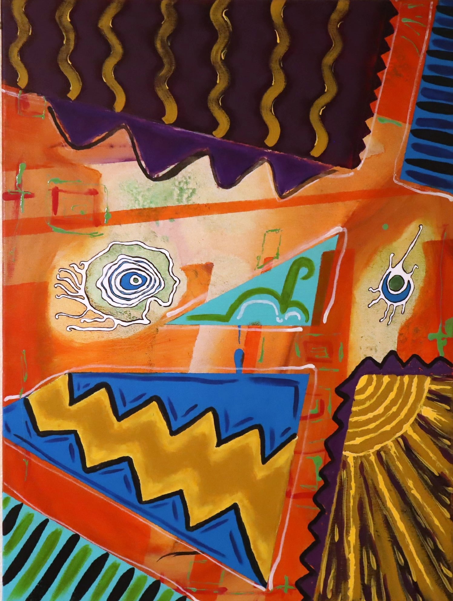 Jenny Quest, Abstracted Face, Original Acrylic Canvas Painting, 2023 (1 of 1)
