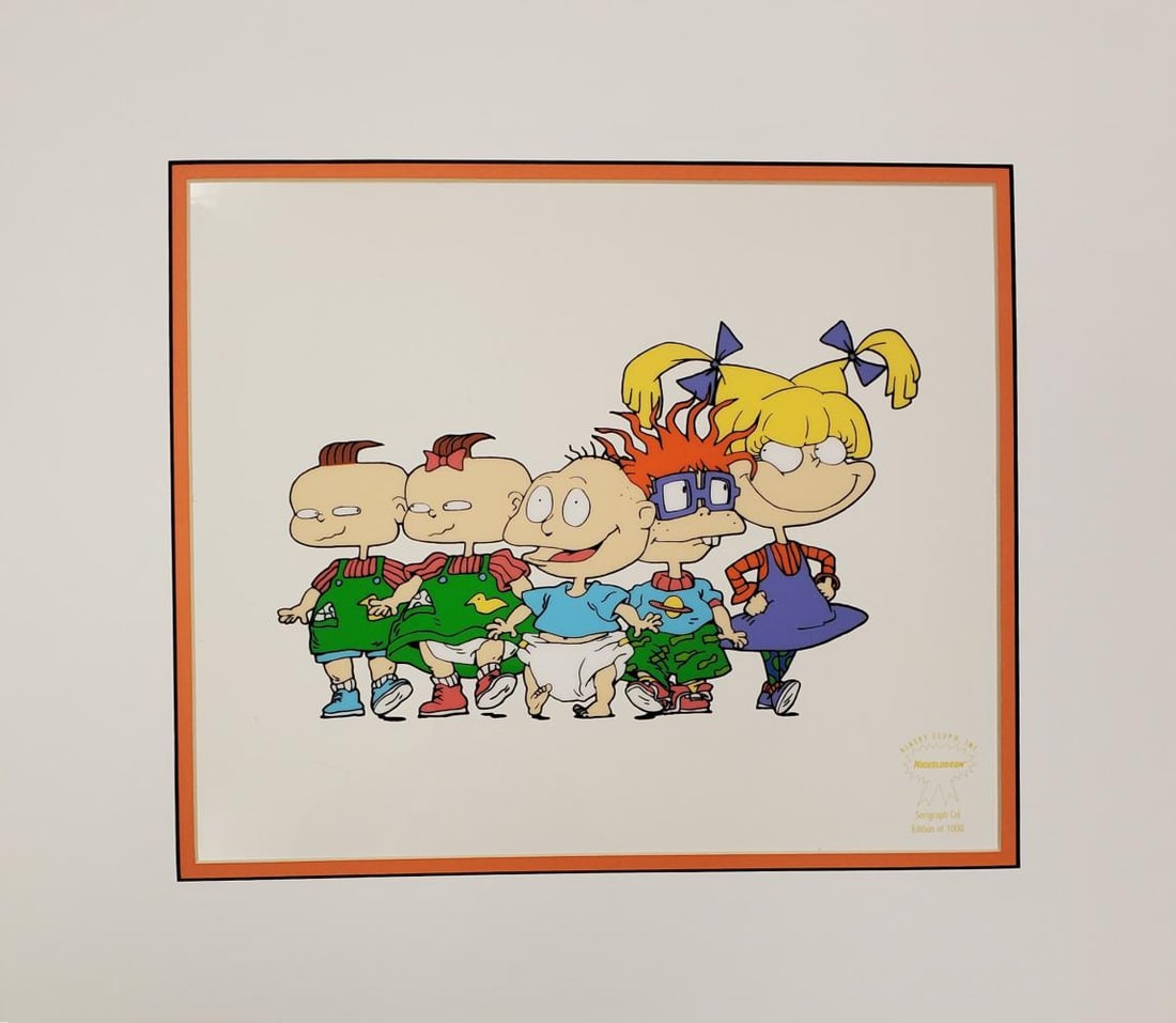 Nickeloden, 'The Rugrats', Limited Edition Serigraph Cel, 1998: Subject- Rugrats Title- The Rugrats Salute Size- 12 x 10, Matted Size- 16 x 18 Condition- Excellent Year- 1998 Comes With Certificate of Authenticity