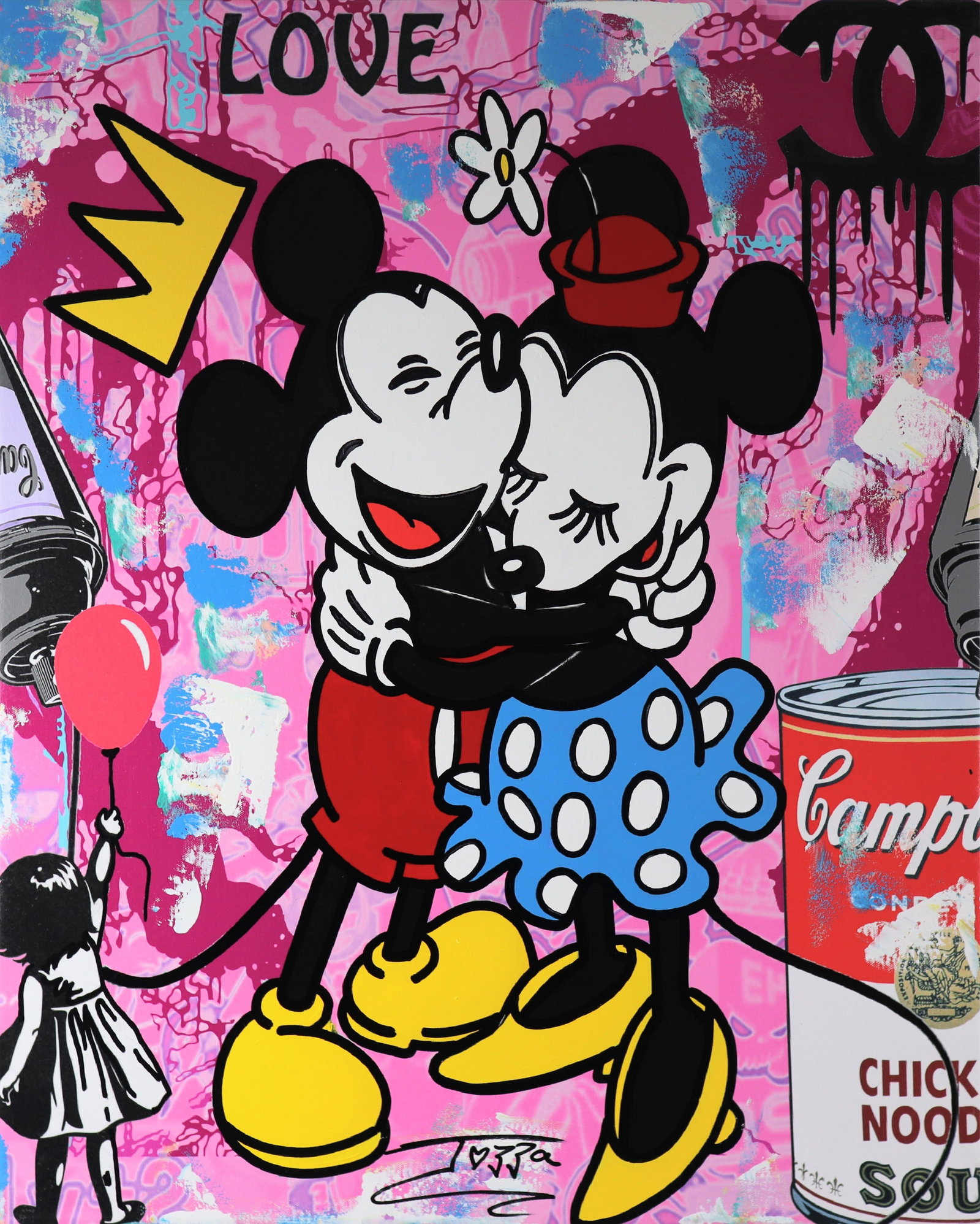 Jozza, 'Big Hug II', Original Pop Art Canvas Painting, 2025, 30"x24" (1 of 5)