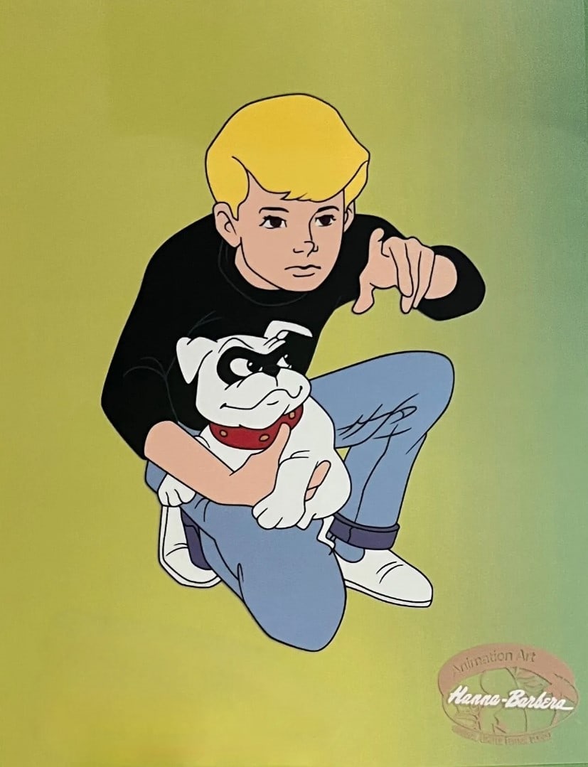 Hanna-Barbera, 'Jonny Quest, Jonny & Bandit', Limited Edition Animation Cel: This is a fantastic artistic recreation animation sericel which features Jonny Quest as he appeared in the original classic animated cartoon. Measures 11" x 14". Comes unframed, in excellent condition