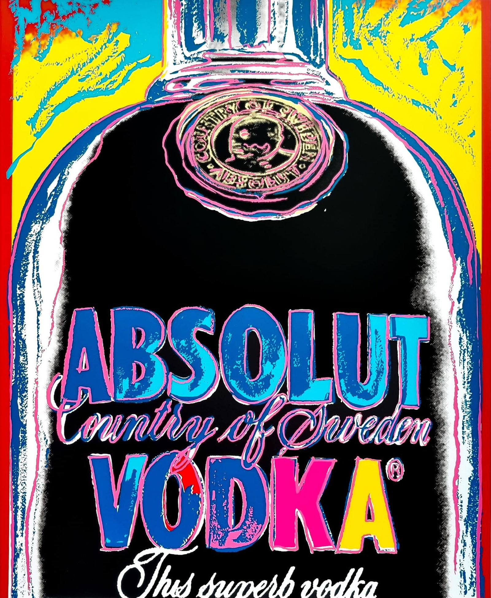 Andy Warhol, Absolut Vodka, Limited Edition Sunday B. Morning, Screen print: Artist: Andy Warhol 1928-1987 (After) Title: Absolut Vodka Year: 2026 Edition Size: Out of 3000 Type: Silkscreen Dimensions: 38" x 31" (96.5 cm x 79 cm) Numbered in pencil; unsigned. Published by Sund