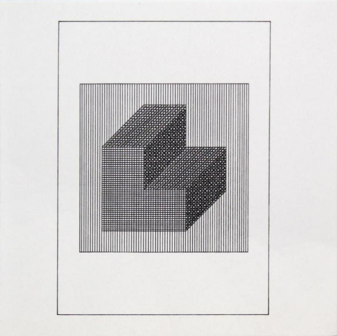Sol Lewitt, 'Untitled' - L Step, From The Suite 'Ficciones', Silkscreen: Description Artist: Sol Lewitt Title: Untitled from the Suite "Ficciones" Year: 1984 Dimensions: 8in. by 8in. Edition: From the rare limited edition Publisher: Limited Editions Club, New York Suite: F