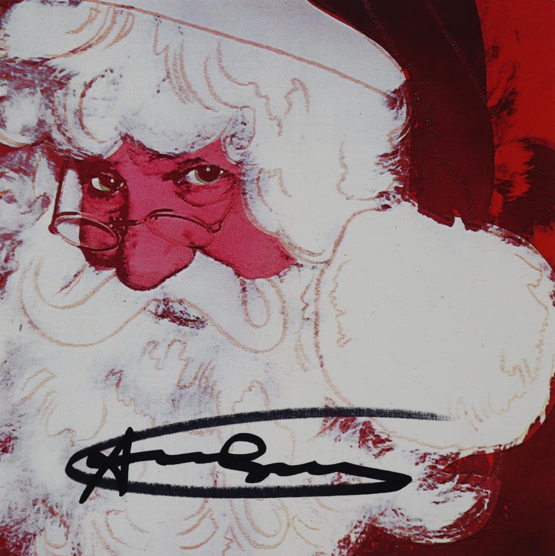 Andy Warhol (1928-1987), 'Myths Suite - Santa Claus', Hand Signed Invitation, 1981: Artist: Andy Warhol (1928-1987) Title: Santa Claus Type: Offset lithograph (Invitation) Year: 1981 Hand-Signed: Yes Suite: 'Myths' Size: 6.5" x 6.5" inches Publisher: Ronald Feldman Fine Arts, Inc Fra