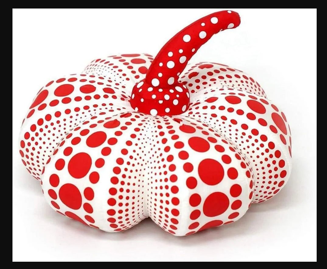 Yayoi Kusama, 'Dots Obsession', Soft Sculpture Red Pumpkin: YAYOI KUSAMA (b. 1929, Japan)'Dots Obsession', 2016. Authentic Artist's Soft Sculpture Pumpkin Multiple. This beautiful high-quality Silk Screened nylon soft sculpture pumpkin is designed by Yayoi