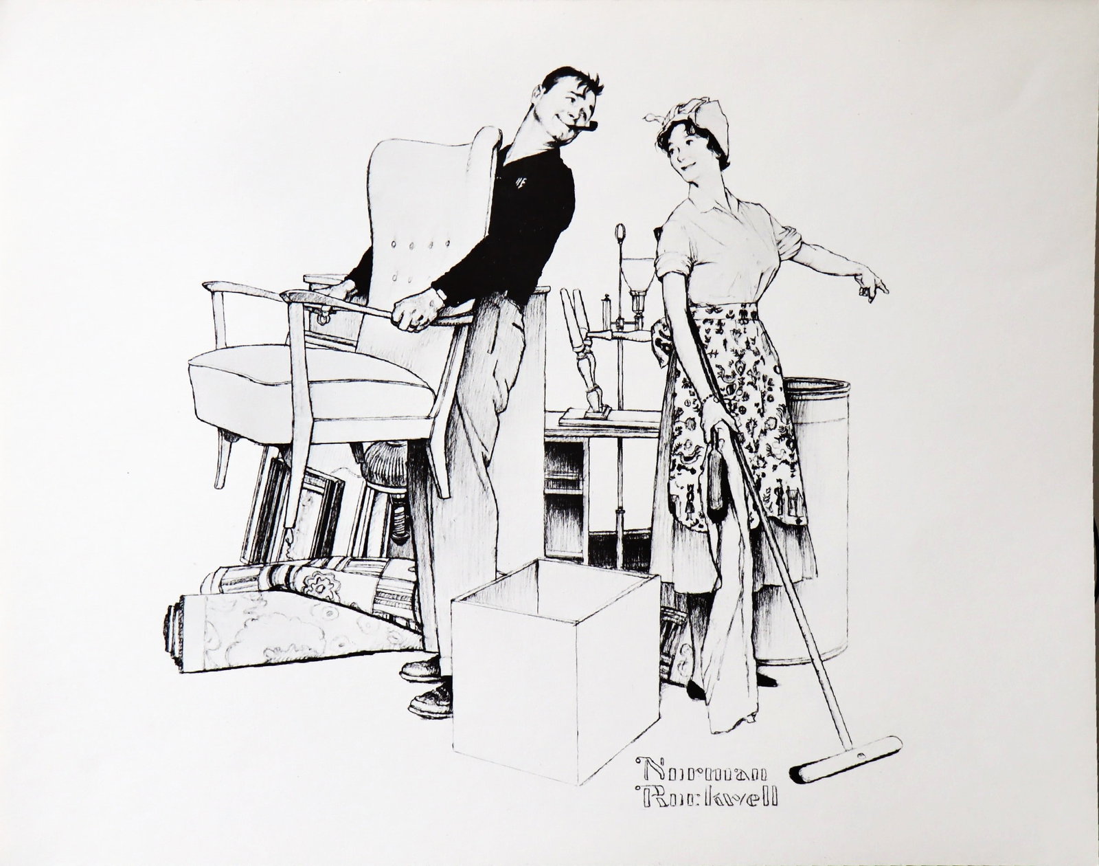 Norman Rockwell, Settling In (Moving Furniture), Lithograph, 1980 (1 of 1)