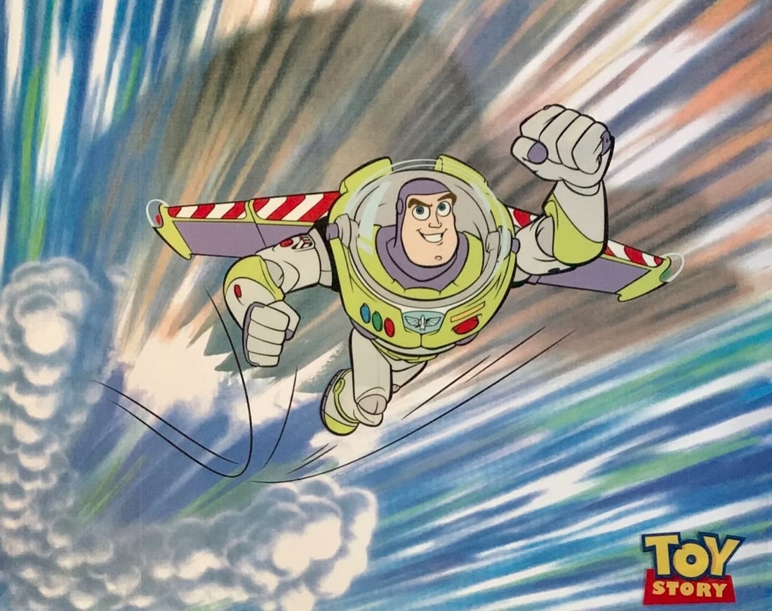 Disney, Toy Story - Buzz Lightyear, Limited Edition Animation Sericel: Genuine Limited Edition Serigraph Cel of Buzz Lightyear from Toy Story. Disney?s own artists have selected this scene from the ORIGINAL animation drawings used to produce this classic Disney film. Kno