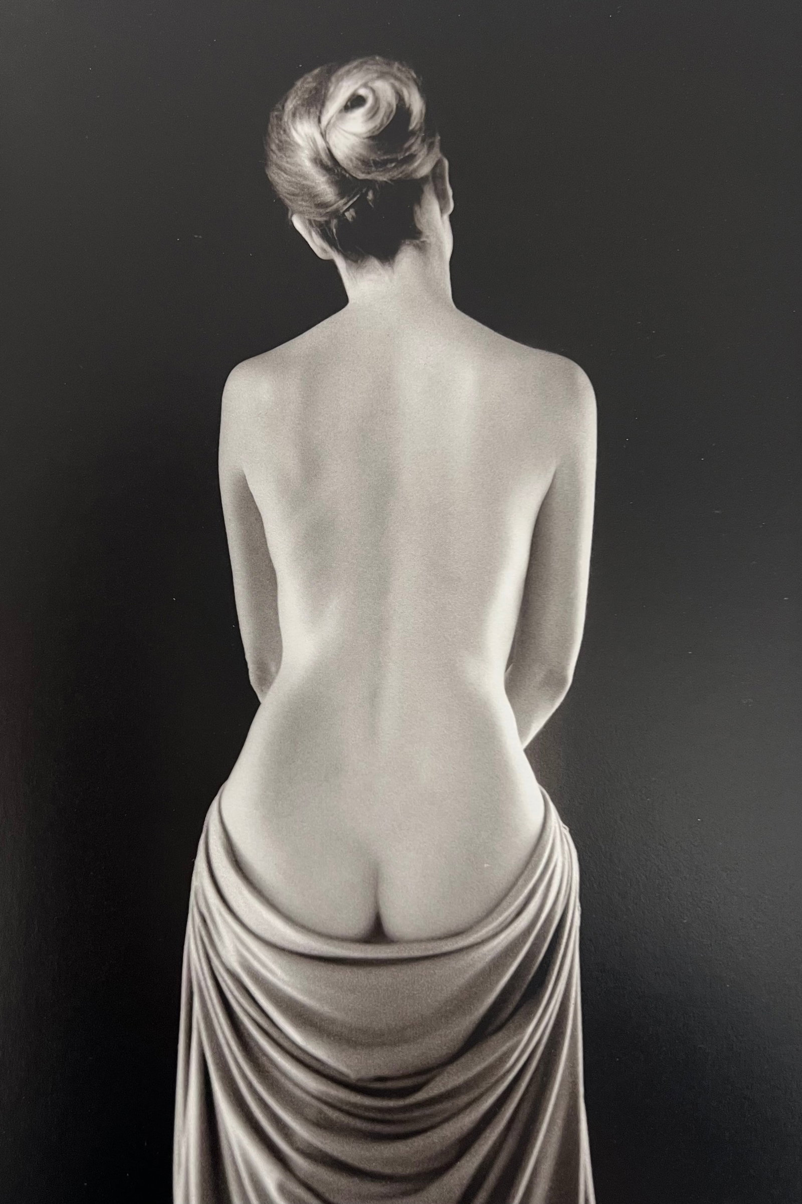Ruth Bernhard, Draped Torso, 1962: Ruth Bernhard (1905-2006) was the daughter of Lucien Bernhard, a graphic designer known as "the father of the German poster." After studying for two years at the Berlin Academy of Art, she came to