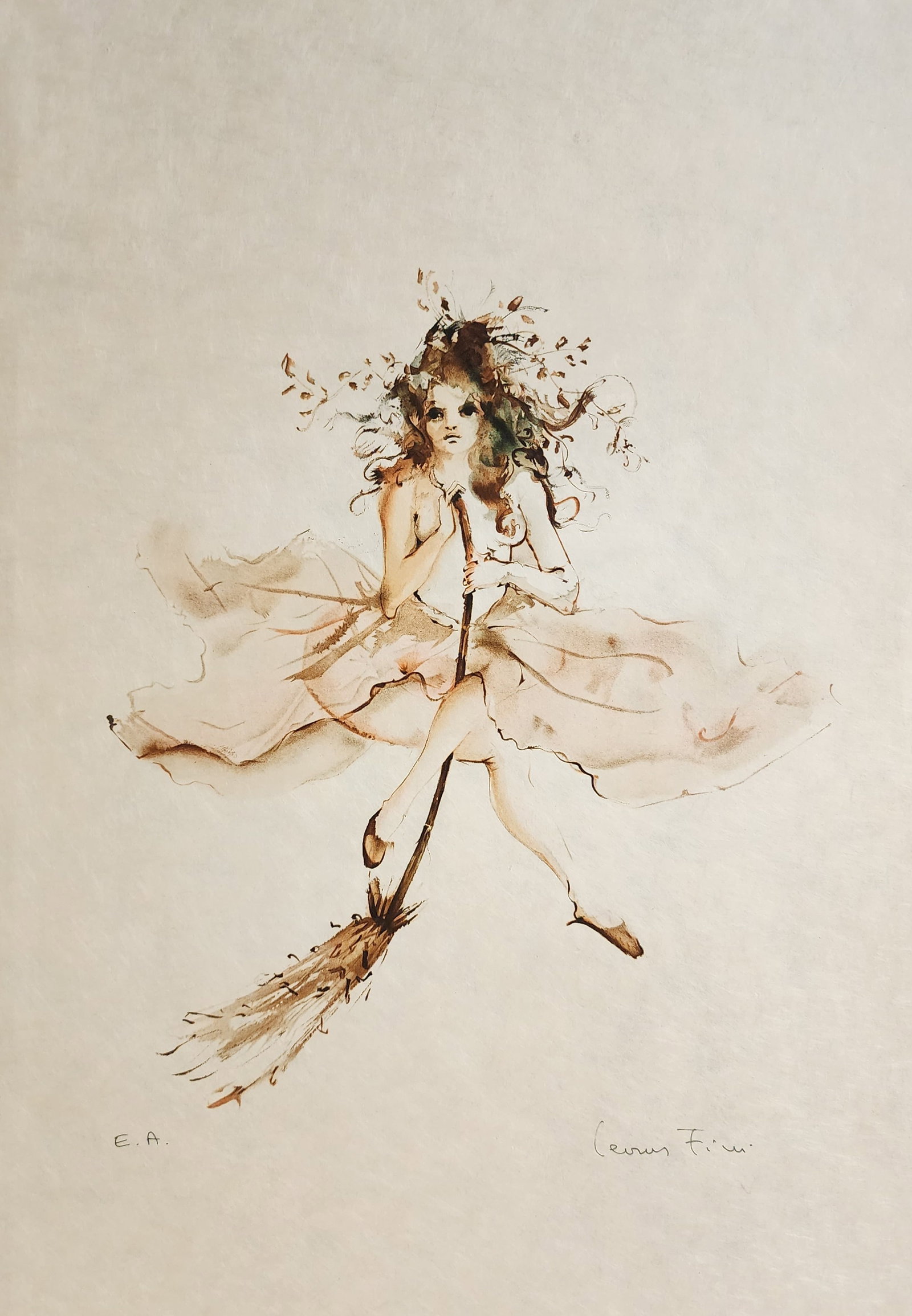 Leonor Fini 'La Sorciere' 1960s: Artist: Leonor Fini Title: 'La Sorciere' Medium: Lithograph on Japon paper, Signed and numbered in pencil by the artist Edition: E.A (Artist Proof Year: 1969 Size: 20 x 14 inches Condition: Excellent