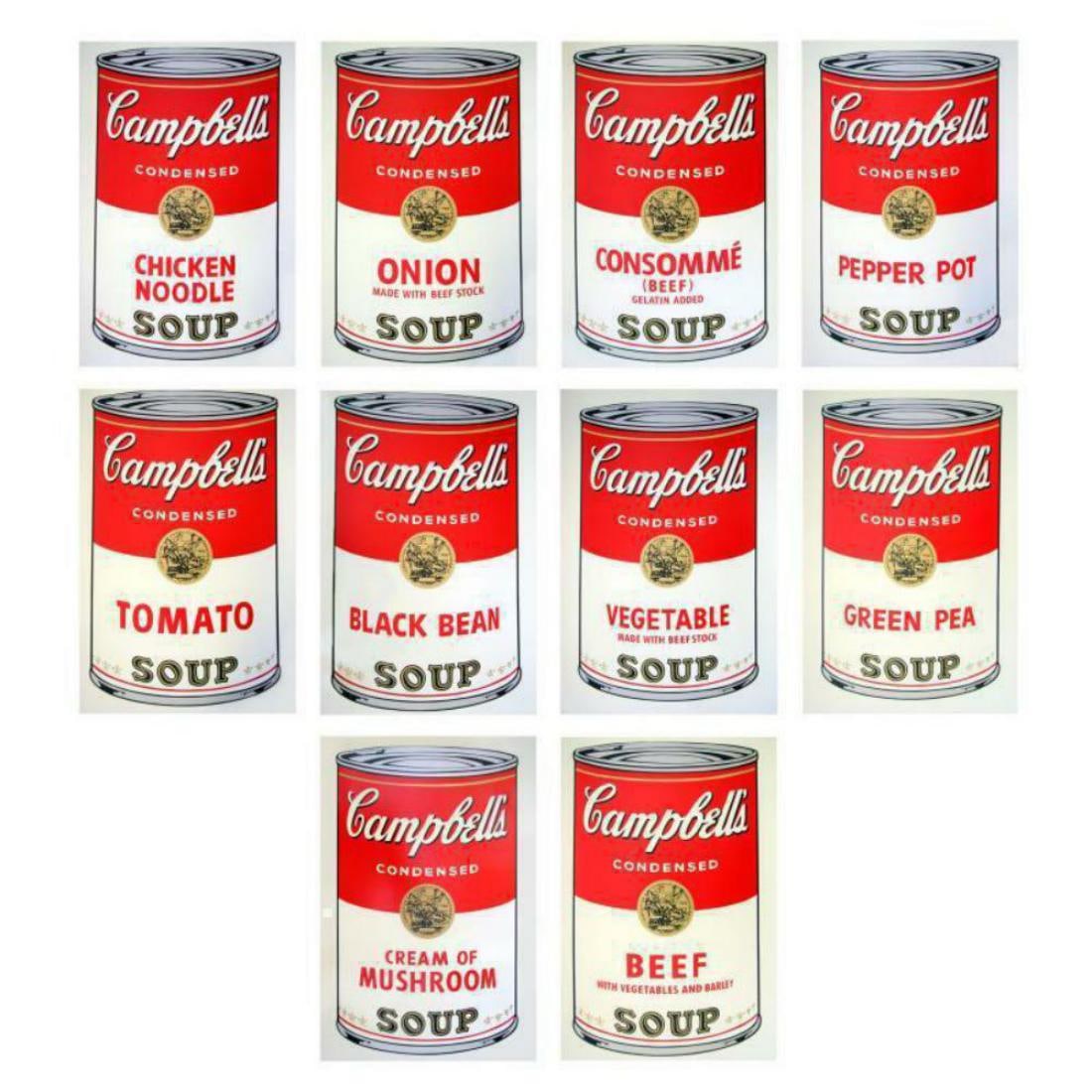 Andy Warhol, 'Soup Can Series I', 10 Piece Portfolio, Serigraph Sunday B. Morning: Ten Piece Portfolio Artist: Andy Warhol Title: "Soup Can Series I" Size: 35" X 23" each Verso: Fill in your own signature and, published by Sunday B. Morning stamps Technique: serigraph On Museums boa