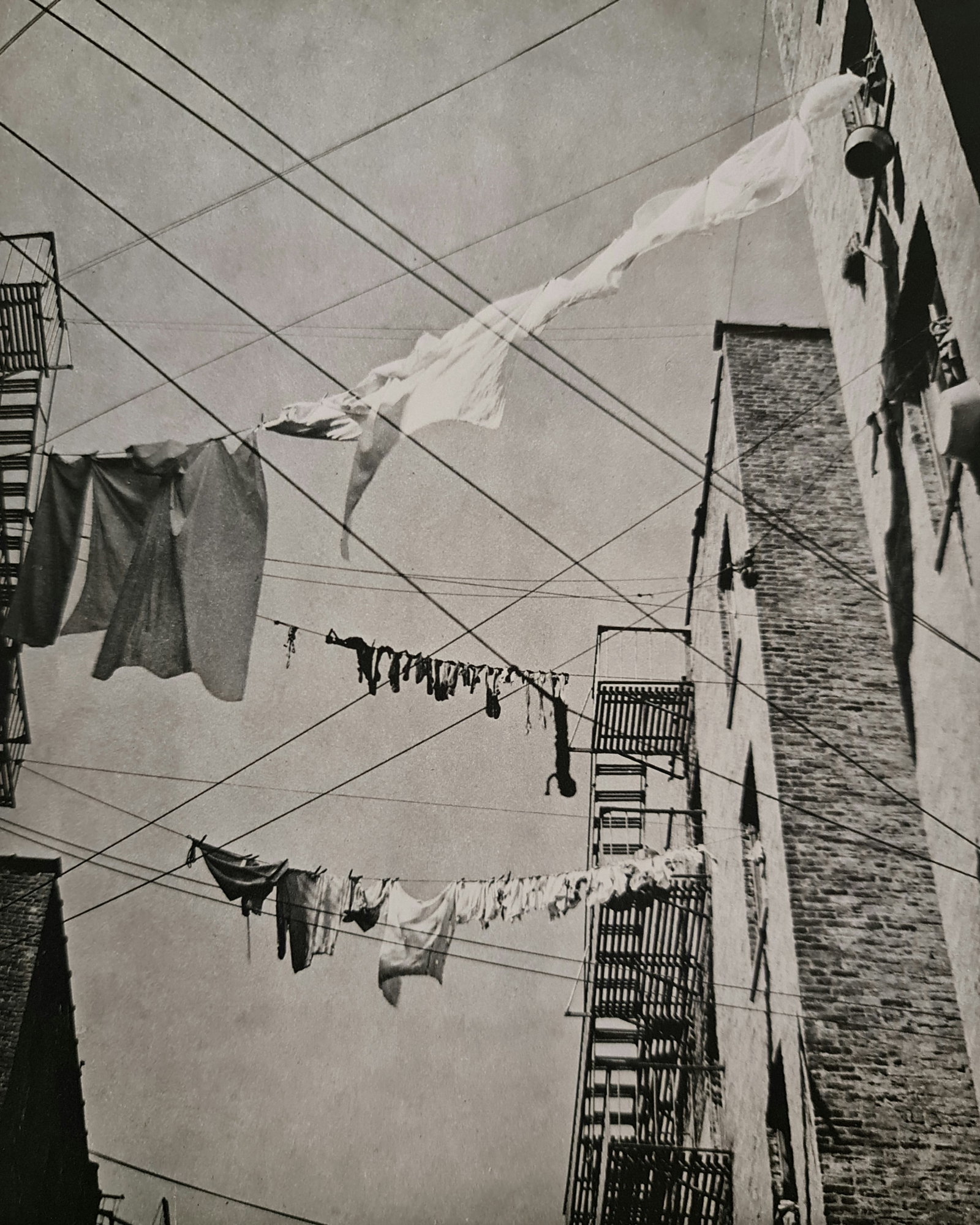 Andr? Kert?sz, Clothesline, New York, 1937: Photographer: Andr? Kert?sz, born Andor Kert?sz, was a Hungarian-born photographer known for his groundbreaking contributions to photographic composition and the photo essay. Subject: Clothesline, New