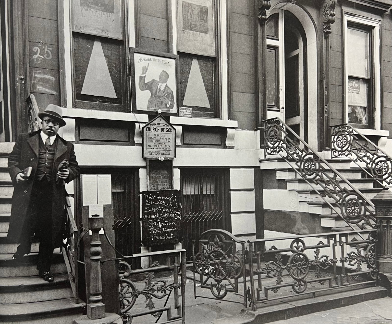Berenice Abbott, Church Of God, 25 East 132nd Street, 1930s: Photographer: Berenice Alice Abbott was an American photographer best known for her portraits of between-the-wars 20th century cultural figures, New York City photographs of architecture and urban des