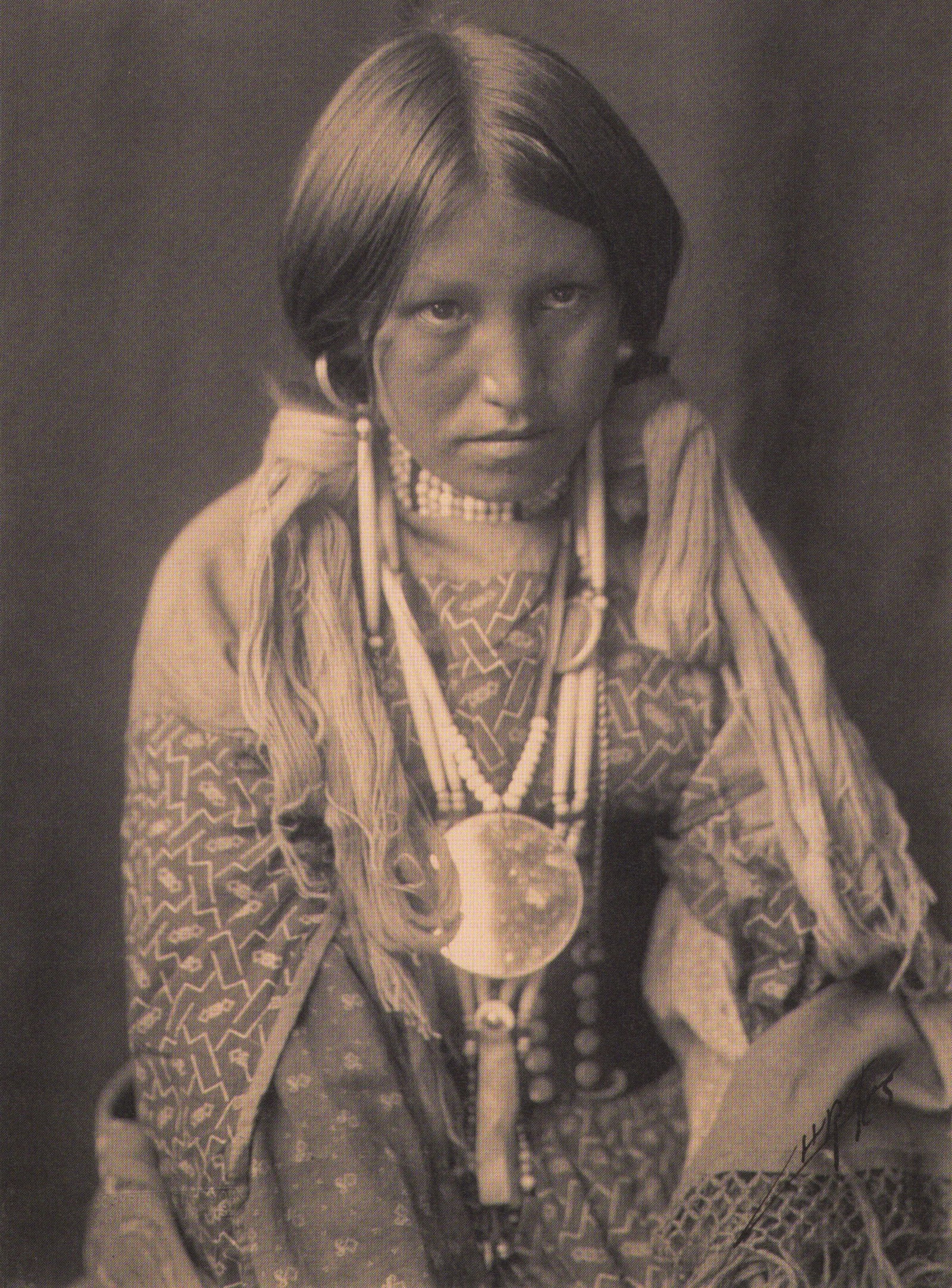 Edward S. Curtis, PLATE 22 Untitled (Jicarilla Girl), CA, 1904: Photographer: Edward S. Curtis (American, 1868 - 1952) - renowned photographer of the American West and the Native American Indian. Title: FIG. 45 Curtis Studio, (Edward S. Curtis and His Daughter Bet