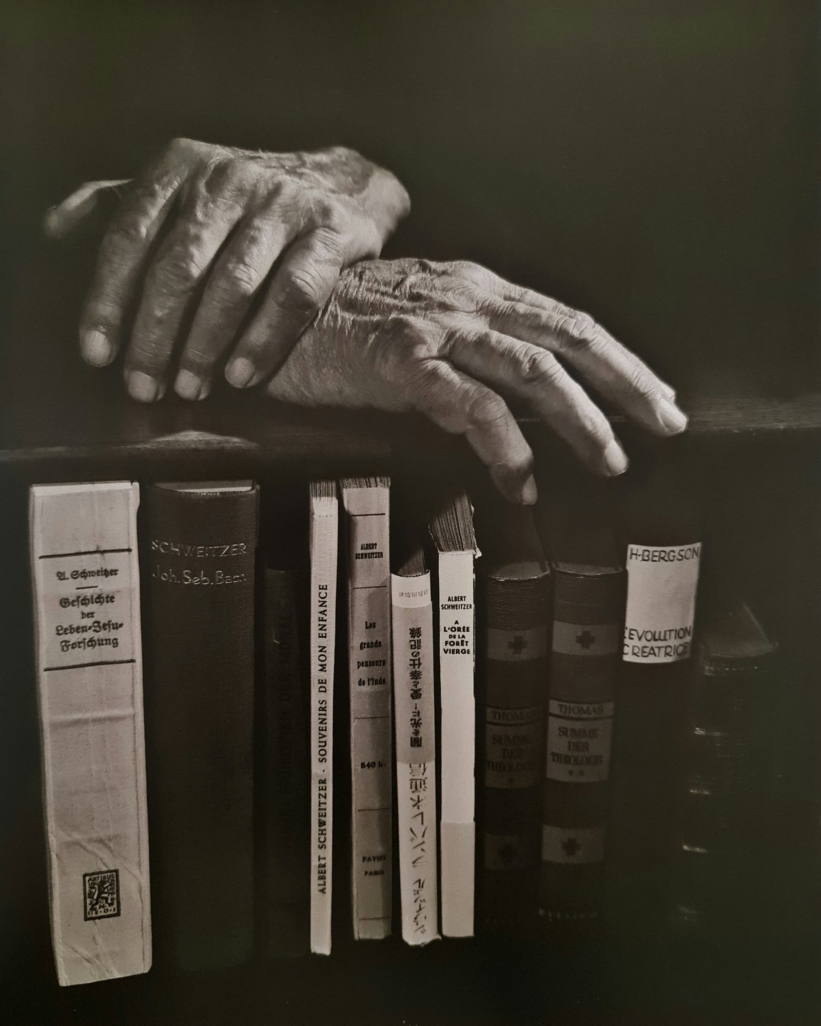 Yousef Karsh, Albert Schweitzer, 1954: Photographer: Yousuf Karsh(1908-2002) was an Armenian-Canadian portrait photographer, considered one of the greatest portrait photographers of the 20th century. His recognizable portraits include