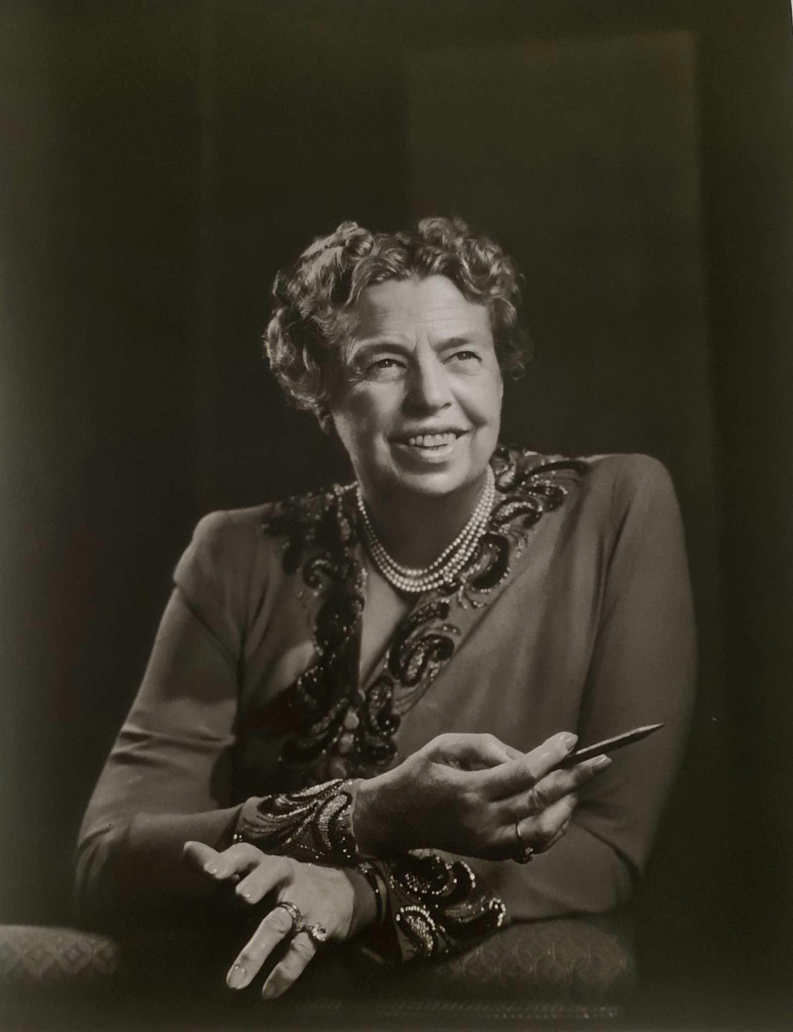 Yousef Karsh, Anna Eleanor Roosevelt, 1955: Photographer: Yousuf Karsh(1908-2002) was an Armenian-Canadian portrait photographer, considered one of the greatest portrait photographers of the 20th century. His recognizable portraits include