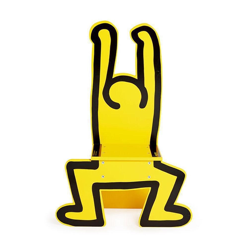 Keith Haring Kids Chair "Yellow": Artist Keith Haring Size Assembled: 27.5h x 19w x 9"d Material Beech wood, MDF Year of Design 2019 Origin France One of Keith Haring?€?s iconic and energetic figures that appeared in many of his 