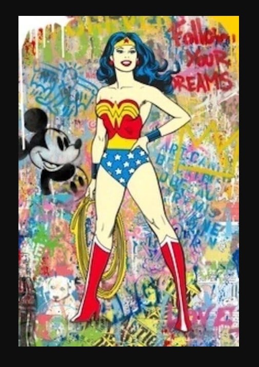 Mr. Brainwash, 'Wonder Woman', Hand-Signed Original Mixed Media, 2010 (1 of 1)