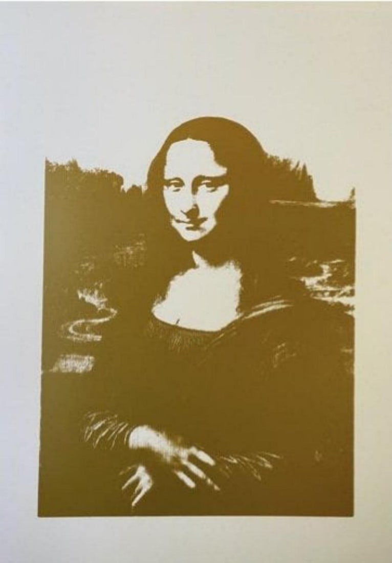 Andy Warhol, Da Vinci's Mona Lisa Sunday B Morning Gold: Original Limited Edition Silkscreen on Premium Vellum Edition Size: 2500 Paper Size: 25 x 35 Unsigned. Published by Sunday B. Morning. Excellent Condition; never framed or matted. Publishers included.