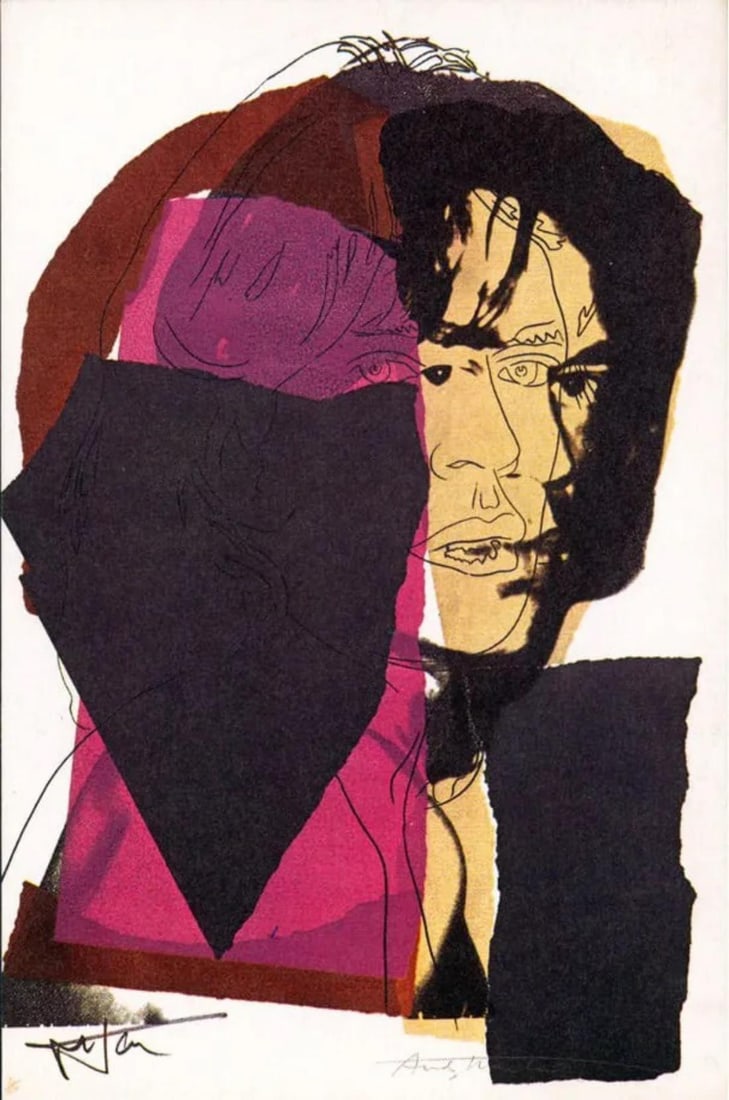 Andy Warhol, 'Mick Jagger Fsii.139', Framed Announcement-Card, 1975: Artist: Andy Warhol. Title: 'Mick Jagger' FS II.139 Framed Announcement card. Medium: Lithograph Size: Image size: 6" x 4" Framed: 10" x 8" Year: 1975 Description: Signed and numbered on the plate by 