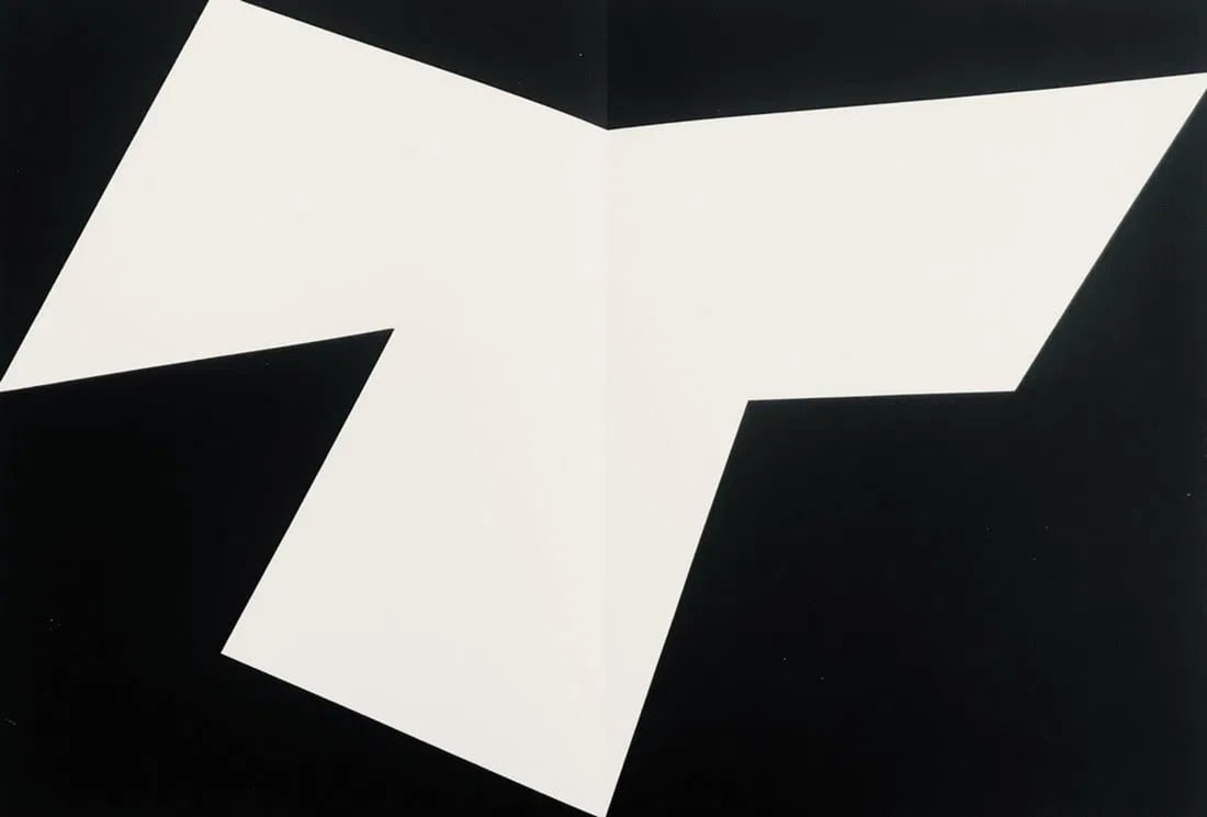 Ellsworth Kelly - Composition 1958 Lithograph: Artist: Ellsworth KellyTitle: Composition (Axsom No. I-E,F)Year: 1964Dimensions: 15in. by 22in.Mount Board Size Inches: 20 x 27 inchesMount Board Color: White/BlackPrint Border: No - full bleed print.