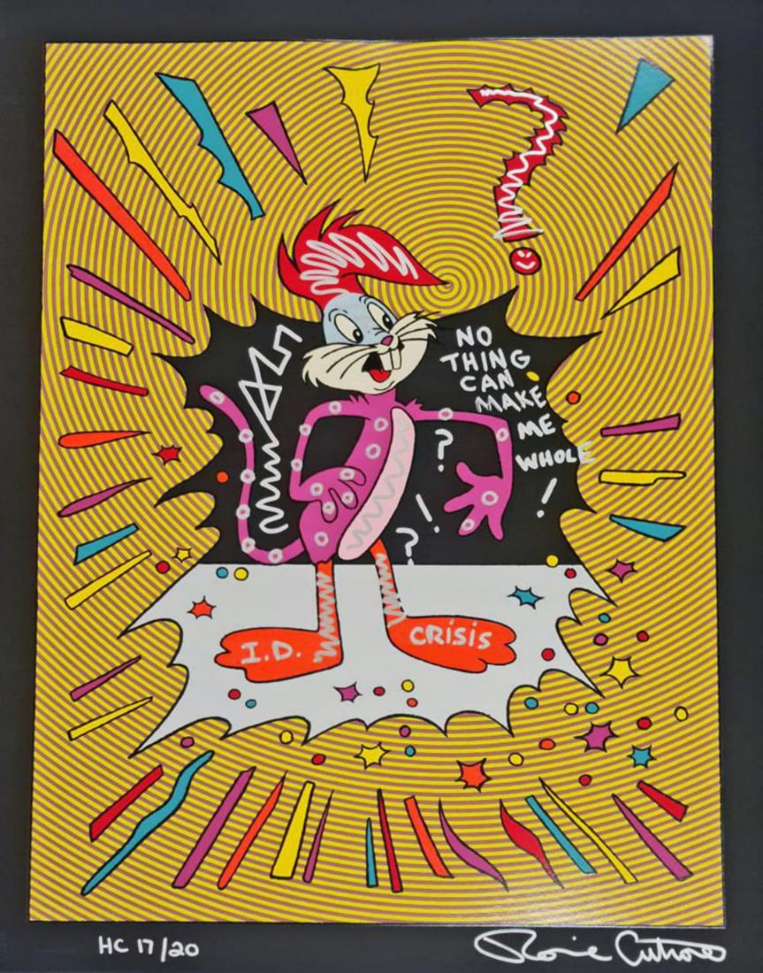 Ronnie Cutrone, 'Identity Crisis (Embellished) - Looney Tunes Mash-Up', Signed Limited Edition: Artist: Ronnie Cutrone Title: Identity Crisis (Embellished) Medium: Serigraph Year: 1989 Size: 40" x 30" Edition: Out of 20 Hand-Signed & Numbered Condition: Excellent is included