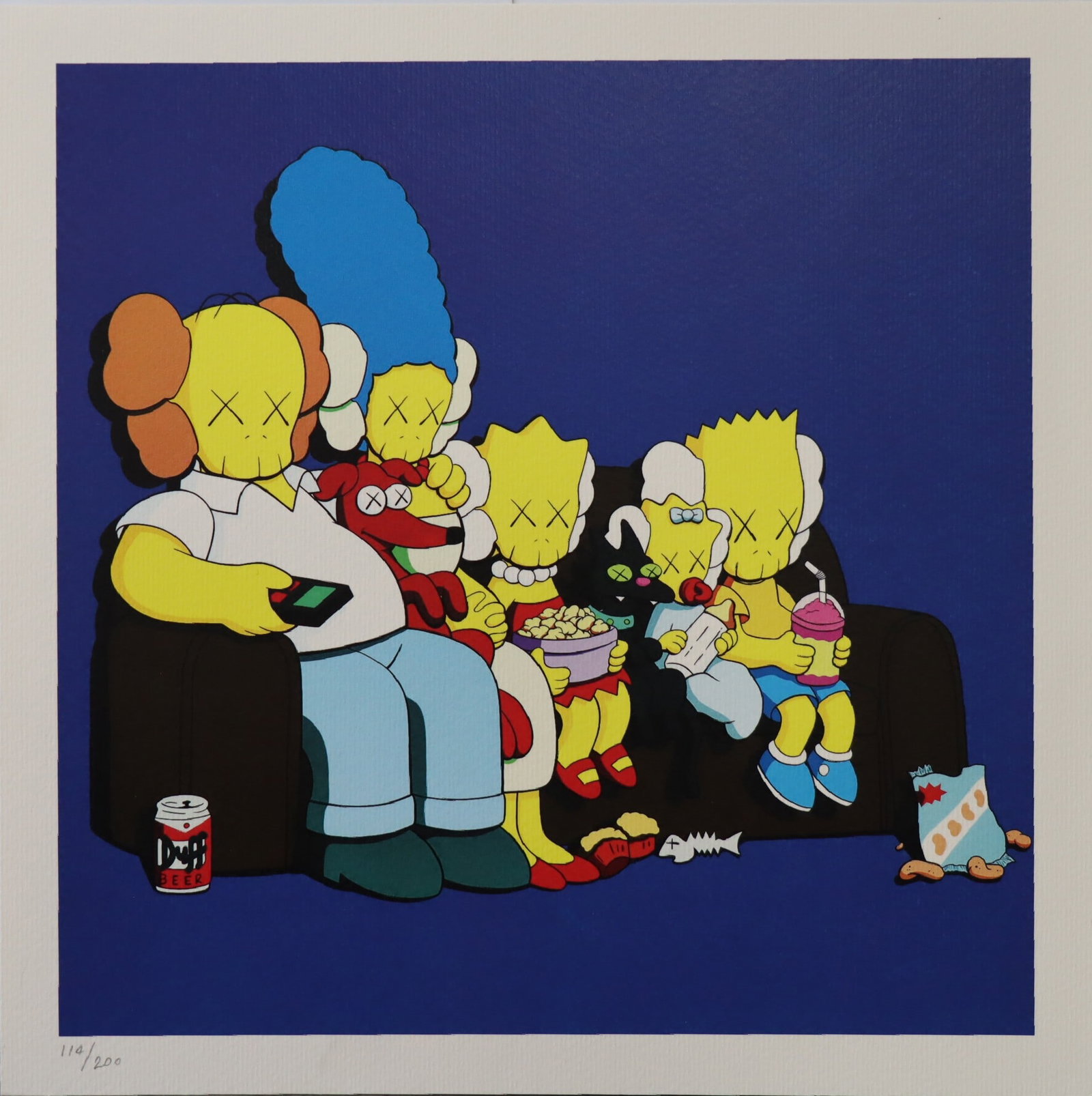 Kaws, Untitled (Kimpsons), Limited Run Facsimile Lithograph, 2021: Kaws, Untitled (Kimpsons), Limited Run Facsimile Lithograph, 2021
