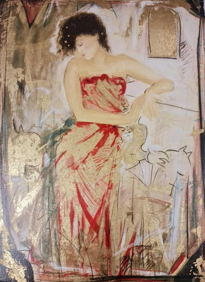 Janet Treby, 'Red Dress' Signed Limited Edition Serigraph: Artist: Janet Treby Title: Red Dress Medium: Serigraph on paper Year: C1990 Size: 25.5" x 18.5" Type: Hand signed & Numbered by the artist Edition: AP (Artist Proof) Condition: Excellent is included