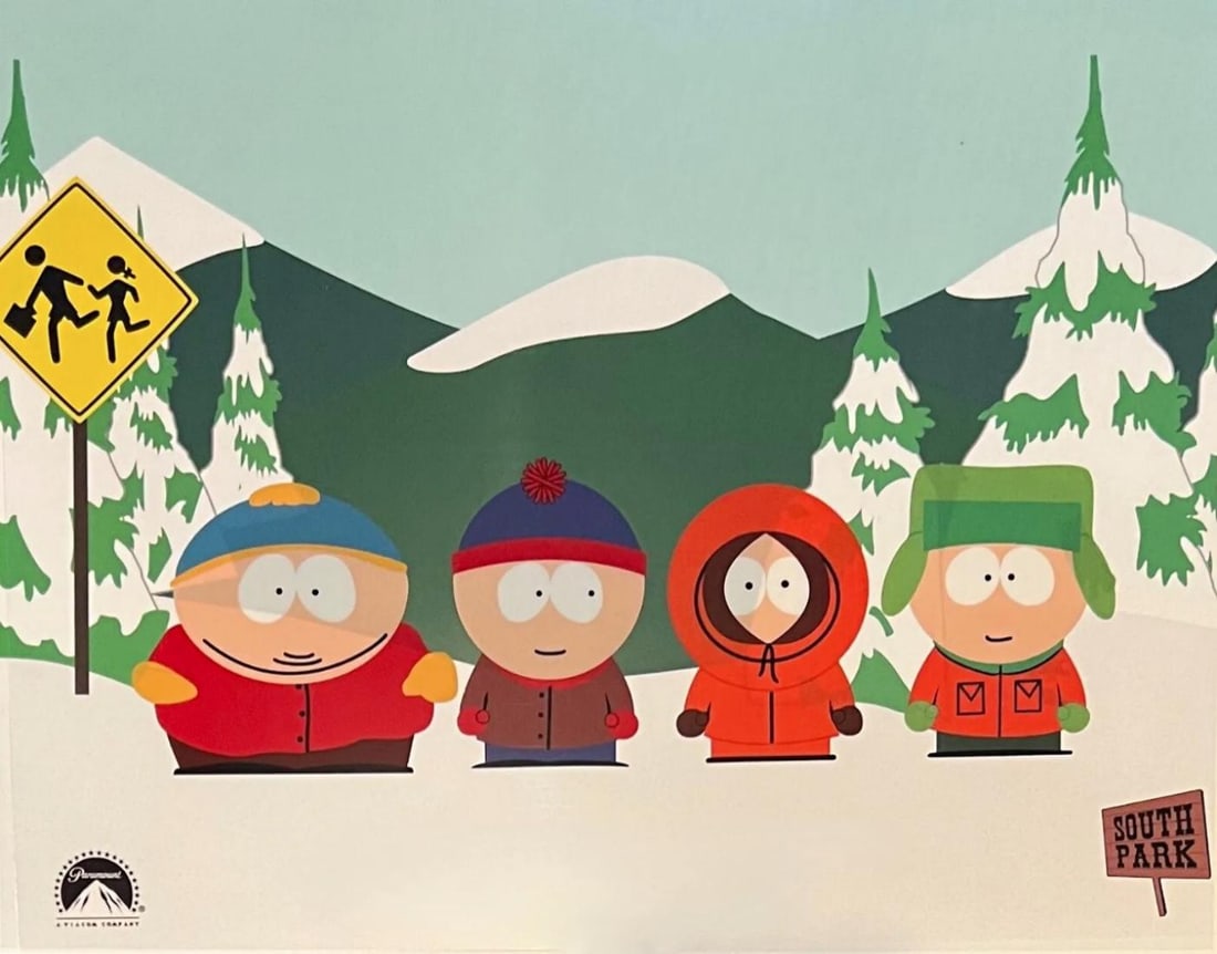 20th century fox studios, South Park - Kyle, Stan, Kenny & Cartman, Limited Edition Sericel (1 of 1)