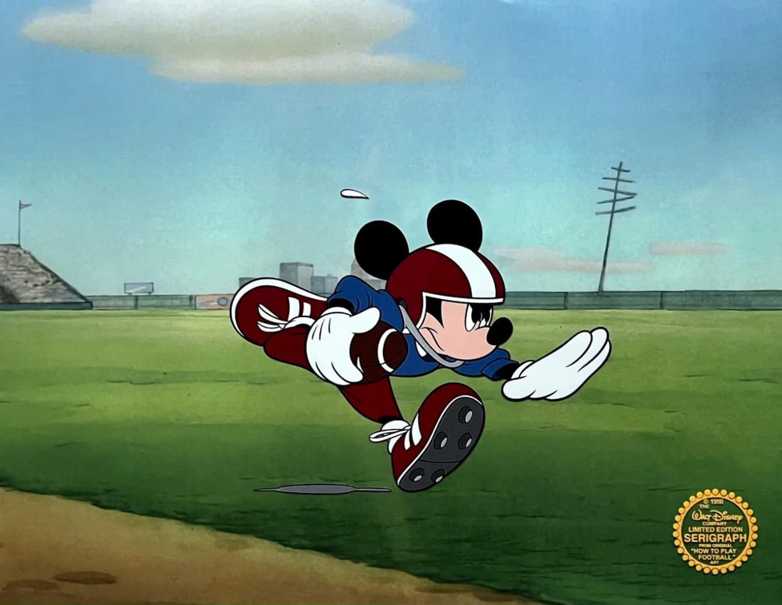 Disney, Mickey Mouse Plays Football, Limited Edition Animation Cel (1 of 1)