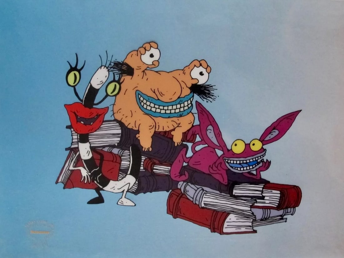 Nickelodeon, 'Aaahh!!! Real Monsters - Ickis, Oblina & Krumm', Limited Edition Animation Cel: Limited edition Sericel of Nickelodeon REAL MONSTERS. This fantastic animation is from a scene of the cartoon "Real Monsters". This Cel measures 11" x 14", comes unframed, in excellent condition.