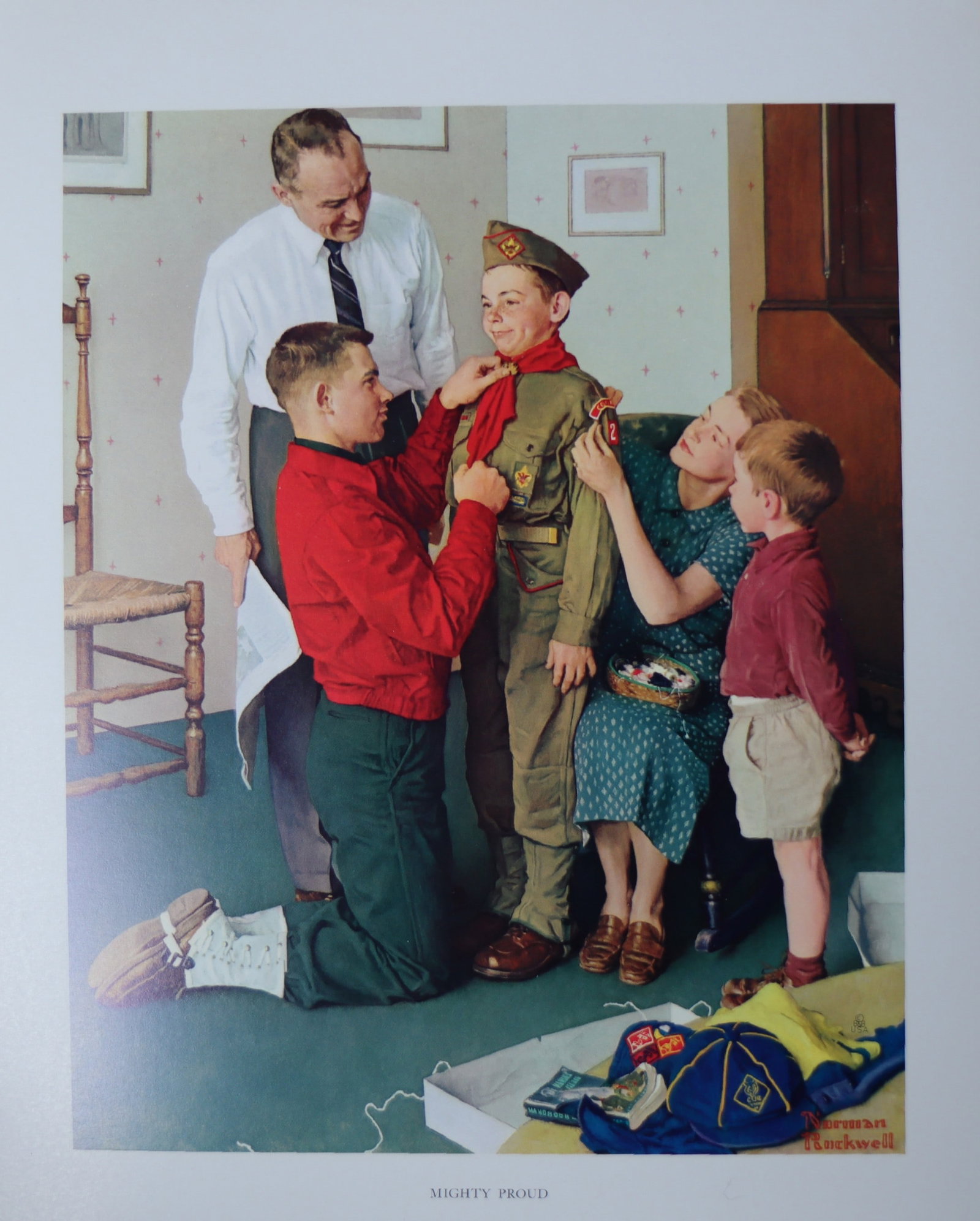 Norman Rockwell, 'Mighty Proud', Offset Lithograph, 1969: Artist: Norman Rockwell (American, 1894-1978) Title: Surface: Gloss Paper Type: Offset Lithograph Year: 1969 Size: 14"x11" inches (35.6 x 27.9 cm) (sheet, each)Origin: USA Signed: No Artist Bio: First