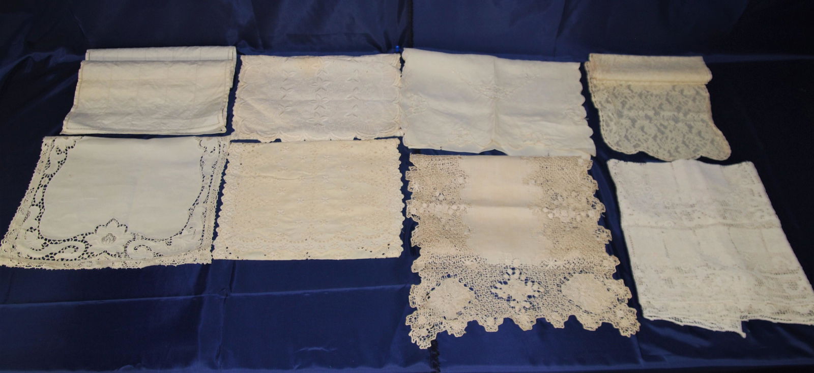 35+ Vintage Textiles-Linen/Lace Table Tops & more: Antique & Vintage Handcrafted Textiles – Linen and Lace Table Runners and Table Tops. Over 35 items of varied sizes in this lot. These textiles, from the late 1800’s to the mid 1900’