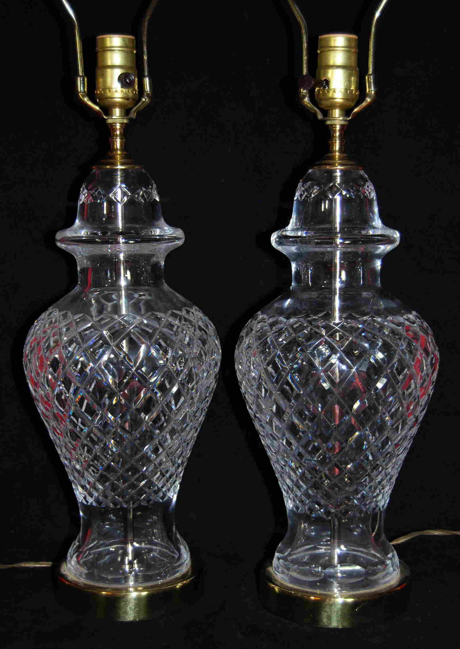 2 Waterford Cut Glass Table Lamps Custom Shades Nov 01 2020 Simond 2-waterford-cut-glass-table-lamps-custom-shades-nov-01-2020-simond