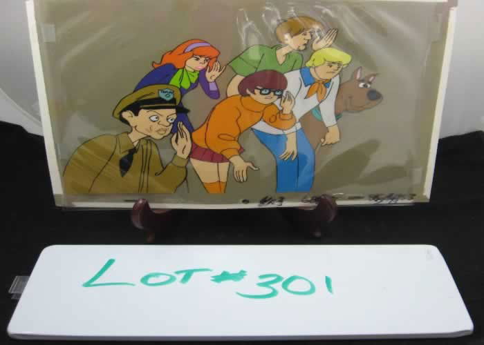 Scooby Doo Cartoon Cell: Scooby-Doo cartoon cell, 68-1 253, featuring Barney Fife, #61-3 615 2 B, 61-3 615 1A, 615 HC1, 68-1 BG-253