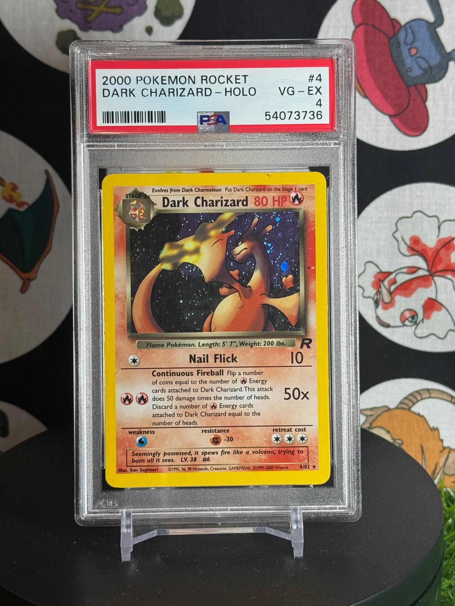 Vintage Pokemon PSA 4 2000 Rocket Dark Charizard Holo (1 of 2)