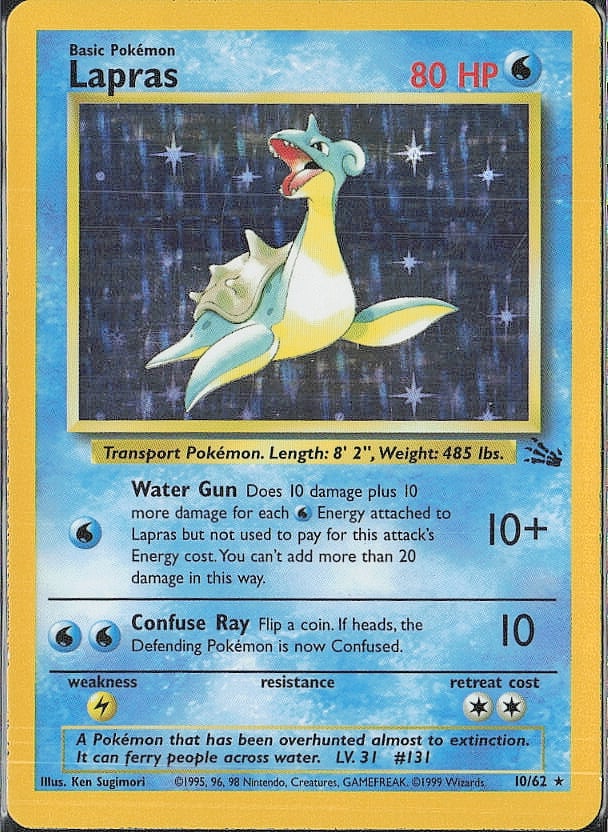 Holo Rare Fossil #10/62 Lapras (10) (1 of 2)
