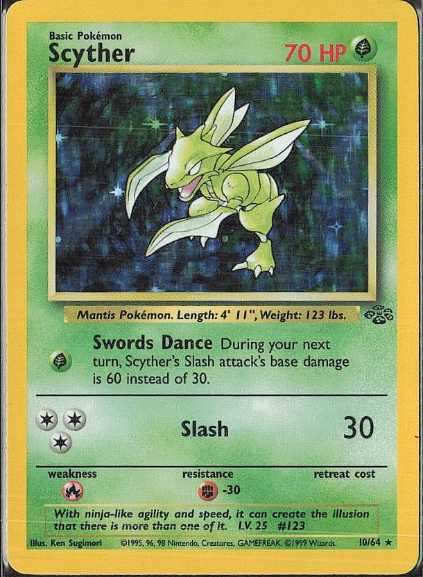 Holo Rare Jungle #10/64 Scyther (10) (1 of 2)