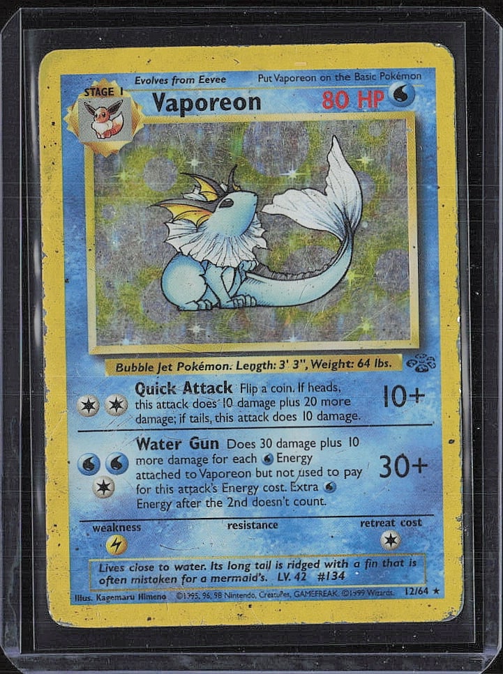 Holo Rare Jungle #12/64 Vaporeon (12) (1 of 2)