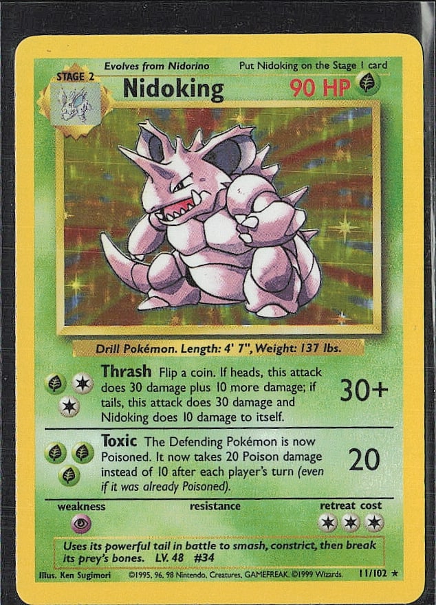 Holo Rare Base Set #011/102 Nidoking (1 of 2)