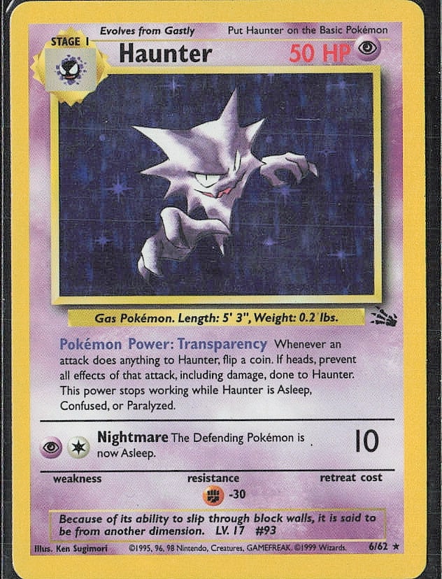 Holo Rare Fossil #06/62 Haunter (6): Please review all photos before bidding. If you would like any additional information or additional photos please feel free to send me a text and I will do my best to respond within 24 hours. Best of