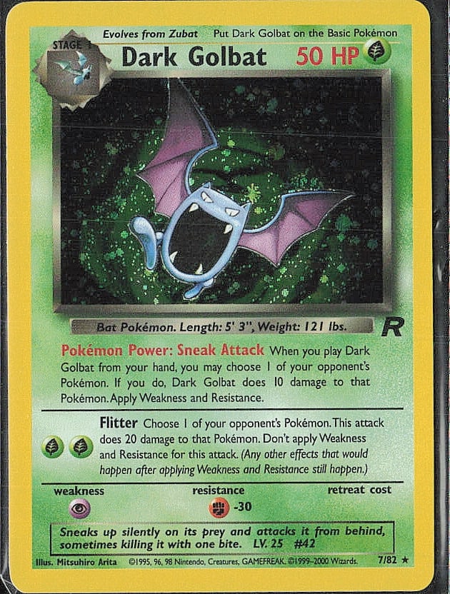 Holo Rare Team Rocket #07/82 Dark Golbat (7) (1 of 2)