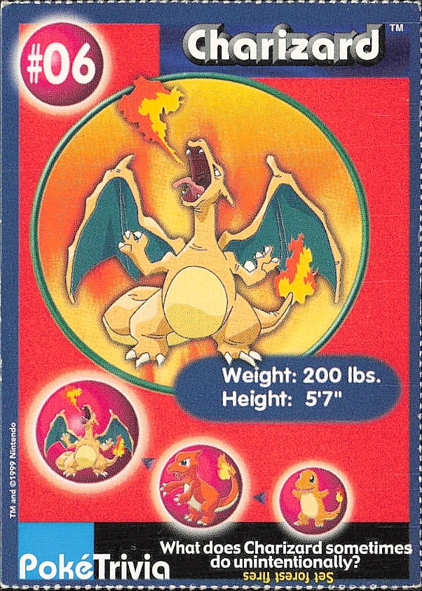 Vintage Pokemon 2000 Poke Trivia Charizard (1 of 2)