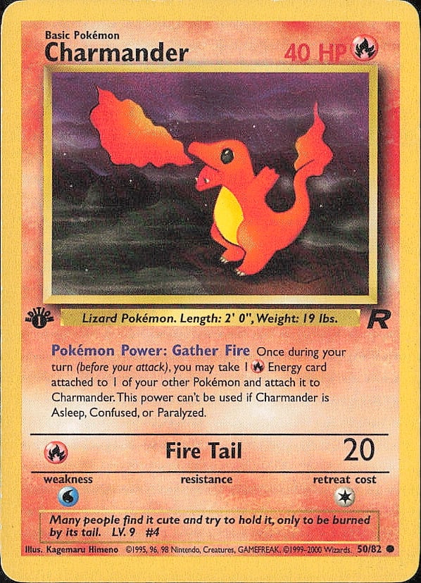 1st edition Team Rocket #50/82 Charmander (1 of 2)