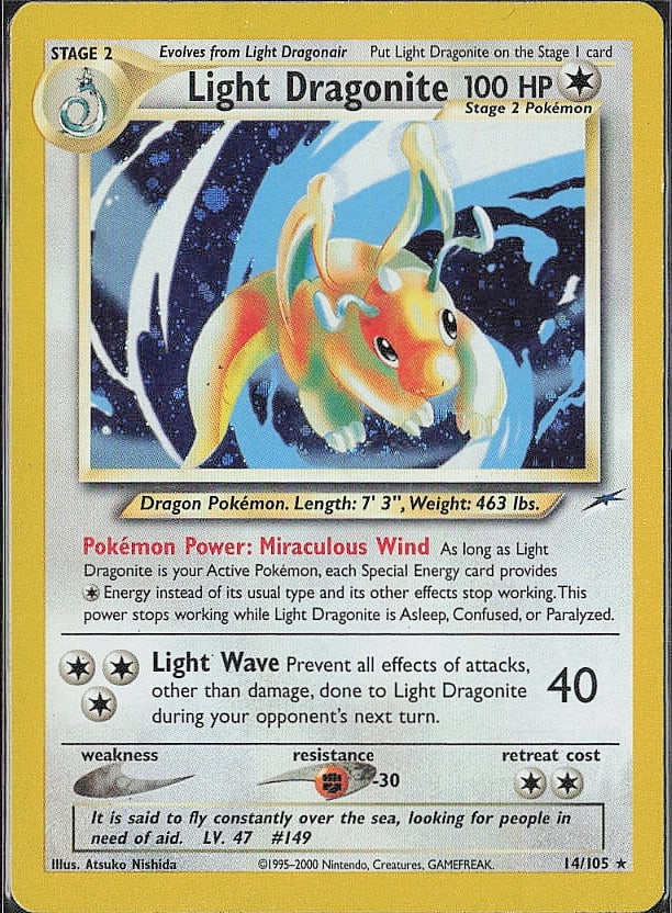 Holo Rare Neo Destiny Light Dragonite (1 of 2)