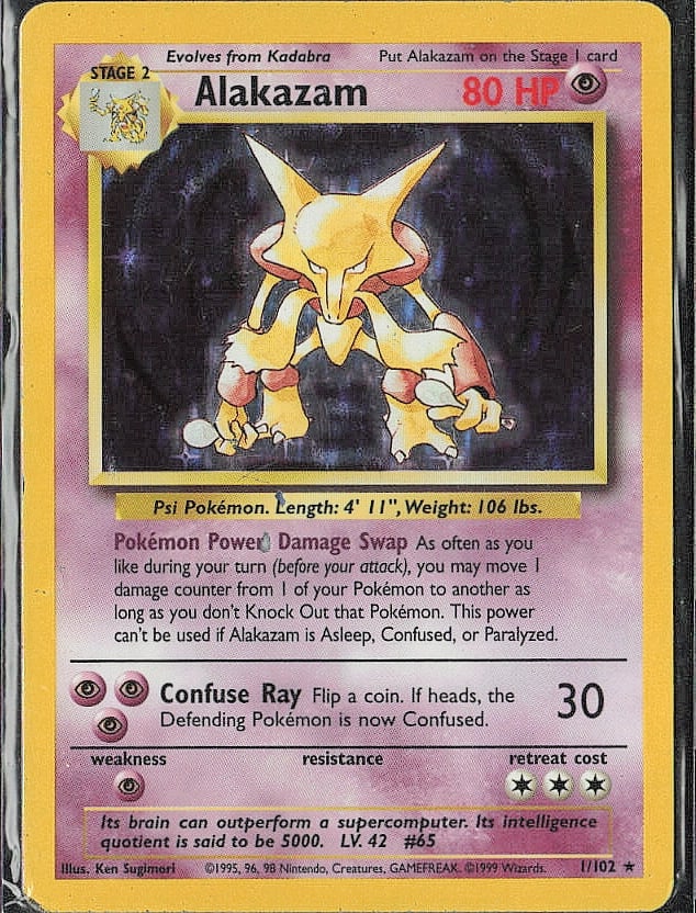 Holo Rare Base Set Alakazam (1 of 2)
